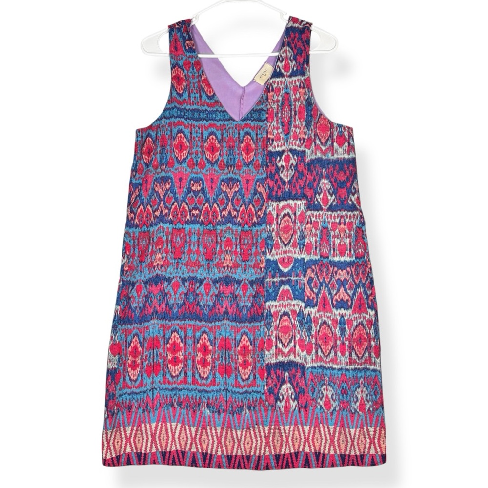 Everly Dress Womens Large L Multicolor‎ Sleeveless Pullover Purple Lining